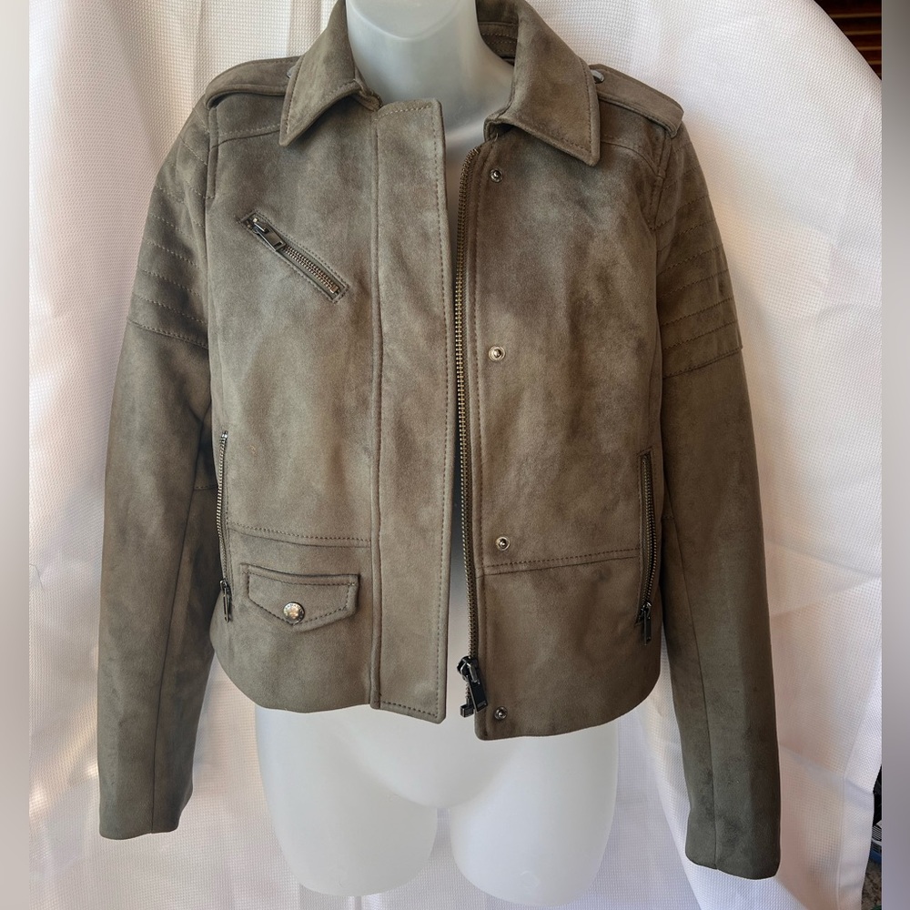 Vegan suede moto jacket Banana Republic